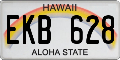 HI license plate EKB628