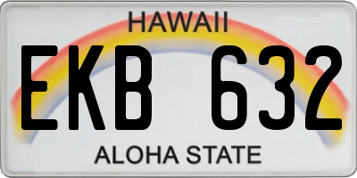 HI license plate EKB632