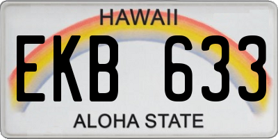 HI license plate EKB633