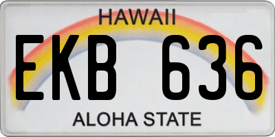 HI license plate EKB636