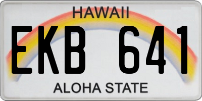 HI license plate EKB641