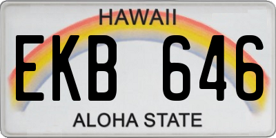 HI license plate EKB646