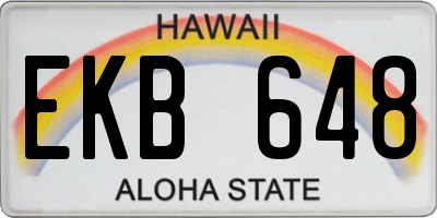 HI license plate EKB648
