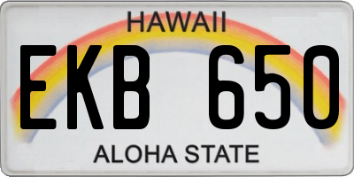 HI license plate EKB650