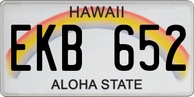 HI license plate EKB652