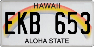 HI license plate EKB653