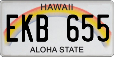 HI license plate EKB655