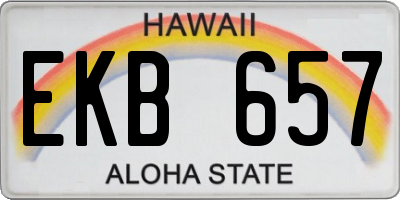 HI license plate EKB657