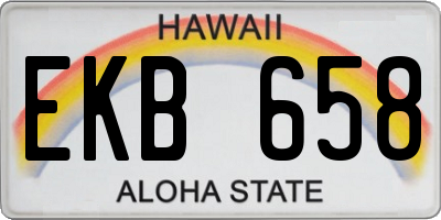 HI license plate EKB658