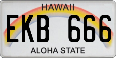 HI license plate EKB666