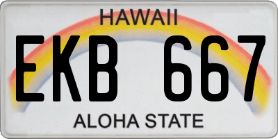 HI license plate EKB667