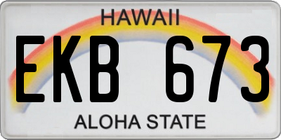 HI license plate EKB673