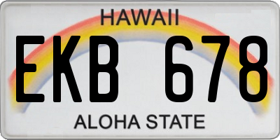 HI license plate EKB678
