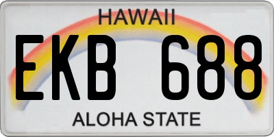 HI license plate EKB688