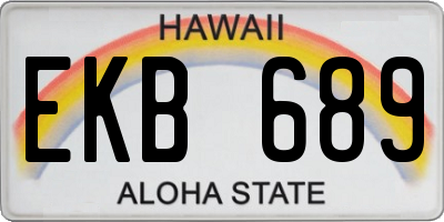HI license plate EKB689