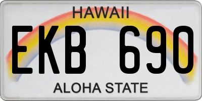 HI license plate EKB690