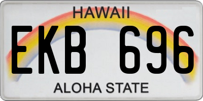HI license plate EKB696