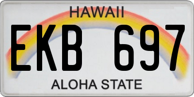 HI license plate EKB697