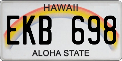 HI license plate EKB698