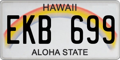 HI license plate EKB699