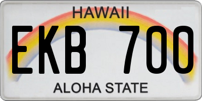 HI license plate EKB700