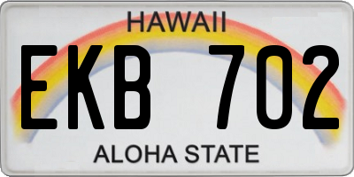 HI license plate EKB702