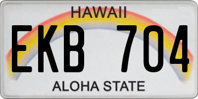 HI license plate EKB704