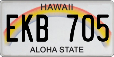 HI license plate EKB705
