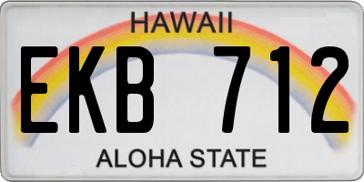HI license plate EKB712