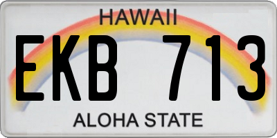 HI license plate EKB713