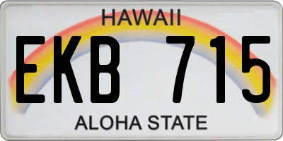 HI license plate EKB715