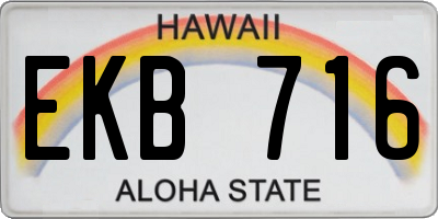 HI license plate EKB716