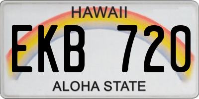 HI license plate EKB720