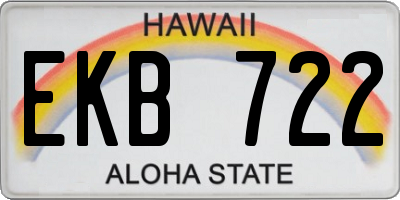 HI license plate EKB722