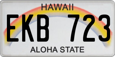 HI license plate EKB723