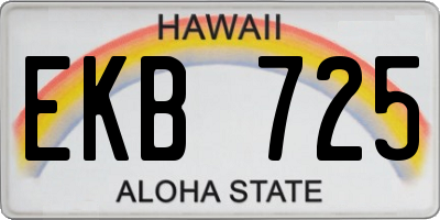 HI license plate EKB725