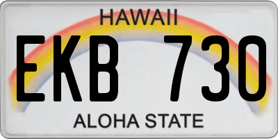 HI license plate EKB730