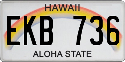 HI license plate EKB736