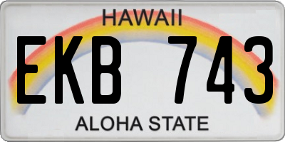 HI license plate EKB743