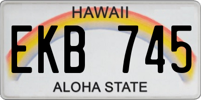 HI license plate EKB745