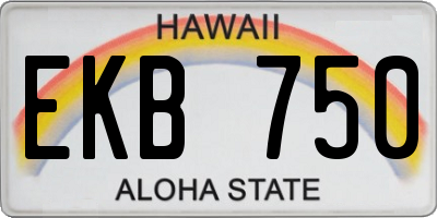 HI license plate EKB750