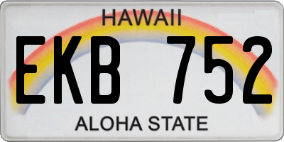 HI license plate EKB752