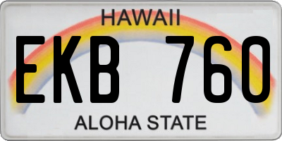 HI license plate EKB760