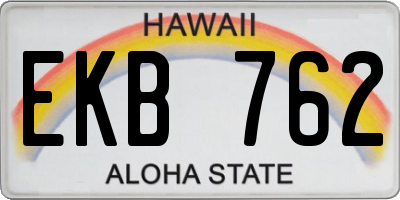 HI license plate EKB762