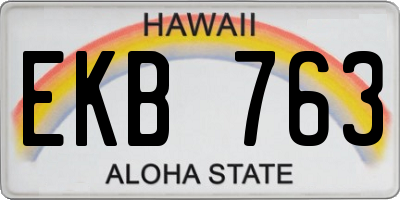 HI license plate EKB763
