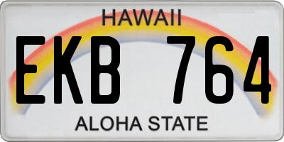 HI license plate EKB764