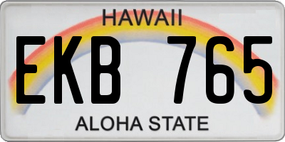 HI license plate EKB765