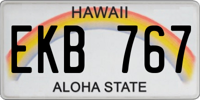 HI license plate EKB767