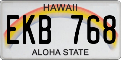HI license plate EKB768