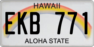 HI license plate EKB771